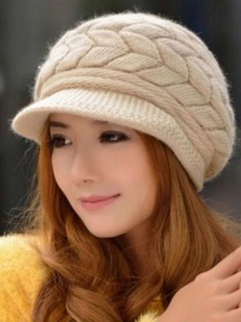 Uusin muoti Talvi Lämmin Naisten Virkattu Neule Baretti Ski Pipo Baggy Peaked Hat Cap