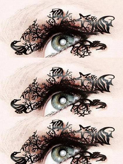 Mode féminine beauté maquillage cosmétique papier découpé Art faux cils pour la fête quotidienne