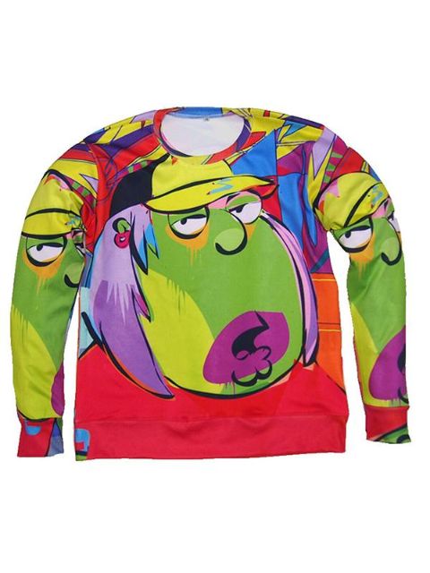 Femmes unisexe mode dessin animé impression pulls à col rond pulls vêtements d&#39;extérieur hauts