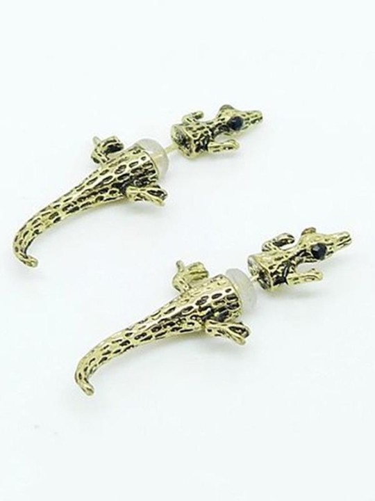 Mode féminine Nouvelle Personnalité Style Punk Crocodile Oreille Manchette Clip Oreille Boucles D&#39;oreilles