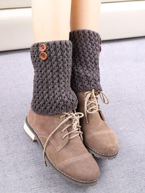Herbst Winter Mode Damen warme weiche häkeln gestrickte Boot Manschetten Topper Stulpen