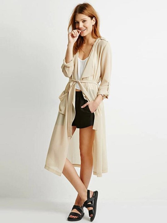 Casaco De Chiffon De Moda Outono Mulher De Manga Comprida Cardigan Tops Outwear Grande Bolso