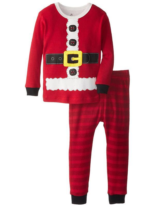 Nye Børnetøj Drengedragter Piger Bomuld Varme toppe + stribede bukser Pyjamas Børnetøjstøjssæt