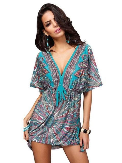 Women&#39;s Deep V-Neck Fledermausärmel Stretchy Pullover Tunika Shirt