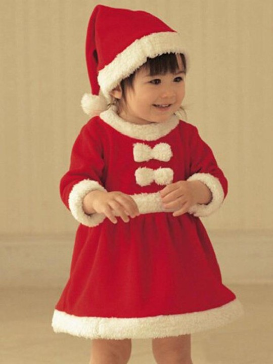 New Baby Romper For Newborn Girls Christmas Santa Claus Fleece Lining Romper + Hat Suit