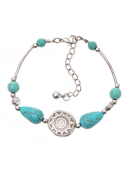 Heitt tískublár perlur Silfurhúðað armband Handsmíðaðir Aukahlutir Skartgripir Gjafir