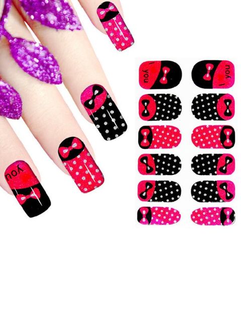 Hot Sale Naisten Bowknot Uusi Tee-se-itse kiiltävä tarra Nail Art Tarrat Kynnet Wraps Kynsityökalut Manikyyri