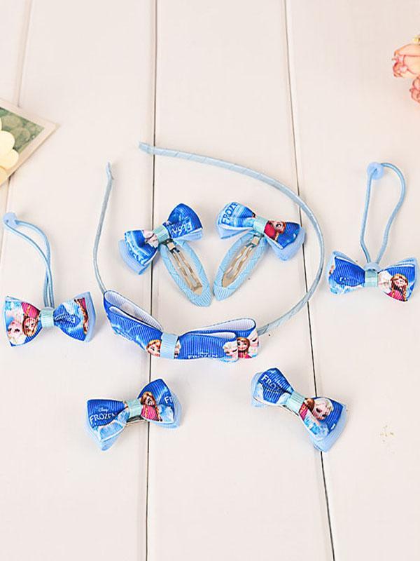 Crianças Meninas Congeladas Queda Livre Sophia Princesa Carta Padrões 1 * Cabelo Fecho + 2 * BB Clipe + 2 * Pato Clipe + 2 * Cabelo Anel Acessórios Para o Cabelo Ternos