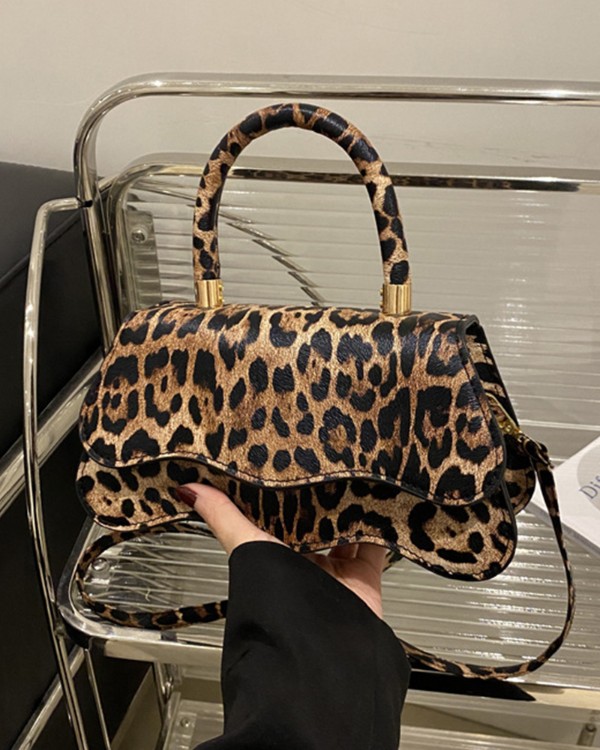 Leopard Print Vintage Handbag Casual Ladies Clutch Shoulder Bag