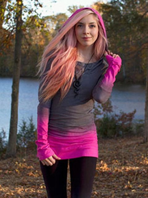 Color de gradiente de la mujer con capucha Tops Otoño Invierno con capucha de manga larga jerseys Moda Outwear