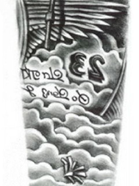 Fashion Black Cloud Wing Vandtæt tatovering klistermærker Decals Midlertidig tatovering