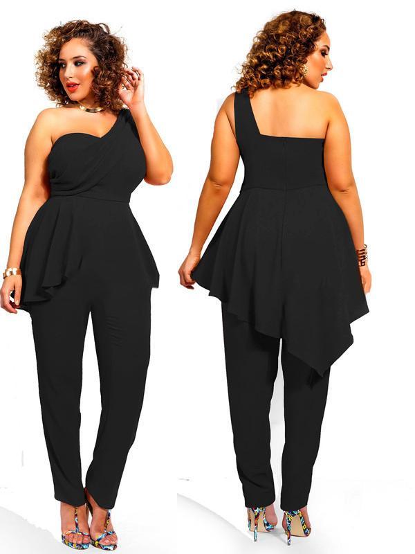 Kvinnors moderna tjej sexig en axel halv ärm fall mode casual klänning