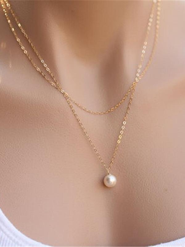 Neue elegante Goldperlenkette Anhänger Halskette Schmuck Zubehör