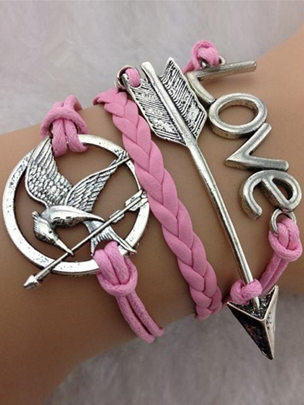 Uusi muoti ankkurit Vintage vaaleanpunainen nahka käsintehty rannerengas rannekoru käsin koruja