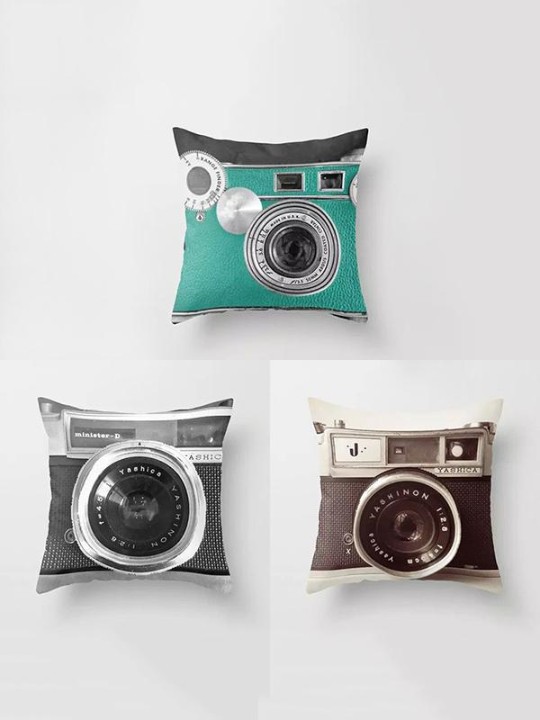 Mjukt bekvämt 3D-tryckt kameraform Kuddfodral för soffkuddar för bilar