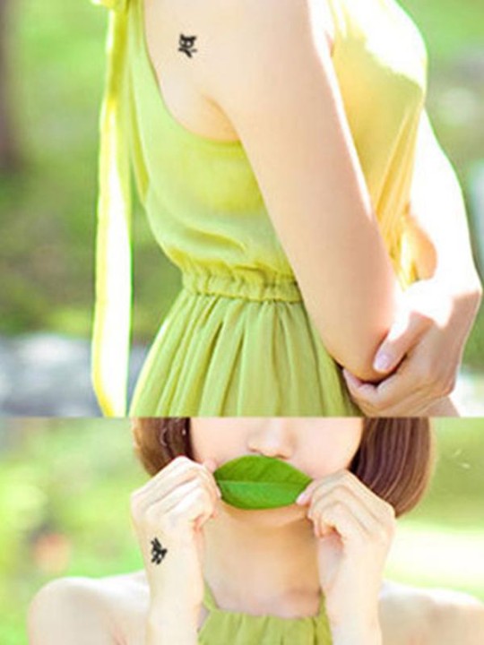 Autocollants de tatouage imperméables à l&#39;eau de motif de chat mignon de mode tatouage temporaire de décalcomanies