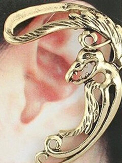 Women's Fashion New Personality Punk Style Monster Bird Design Ear Clip Ear Stud Earrings