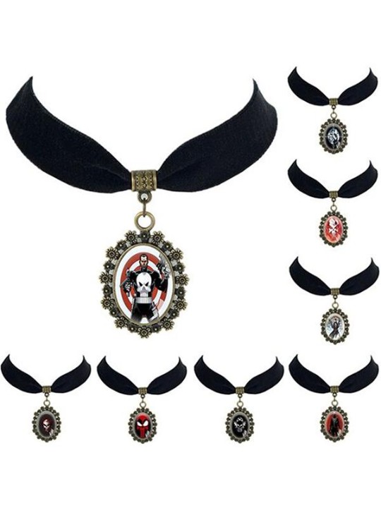 Mode Anhänger Halskette The Punisher Halskette Black Velvet Choker