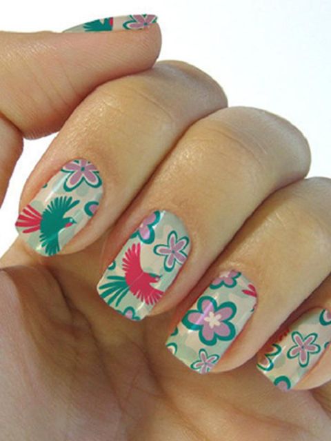 Women's  DIY Birds Floral  Nail Art Decals Nails Wraps  Nail Tools Manicure