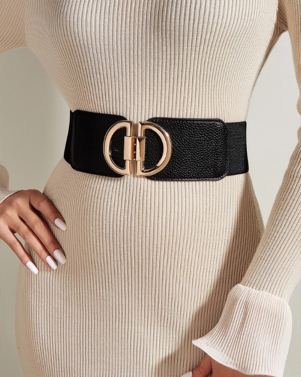 1pc Women's Elegant and Fashionable D-Letter Wide Elastic Waistband