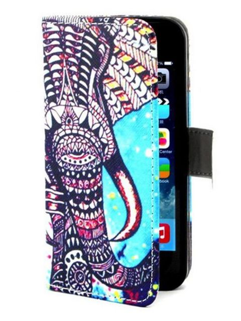 Caso simple del iPhone 6 de la moda cubierta del tirón del tenedor del teléfono Titular de la tarjeta colorida de la cartera de la impresión