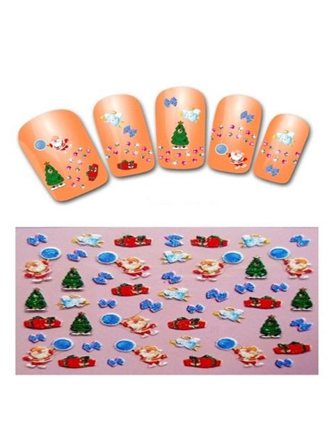 New Nail Art Stickers Decal Árvore De Natal / Papai Noel / Bowknot 3D Etiqueta Do Prego Francês Manicure DIY Ferramentas