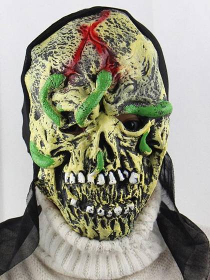 Snake Skull Horrible Mask Halloween Dance Party Use Accessories