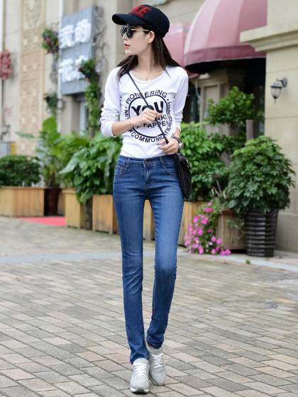 Winter Warm Elastic Waist Skinny Jeans Women Slim Fleece Lined Plus Size Denim Long Pencil Pants