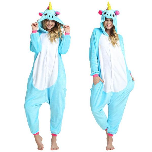 La moda de las mujeres adultos Kigurumi Unicornio animal traje de dormir pijamas disfraces Cosplay estilo lindo 4 tamaño opcional