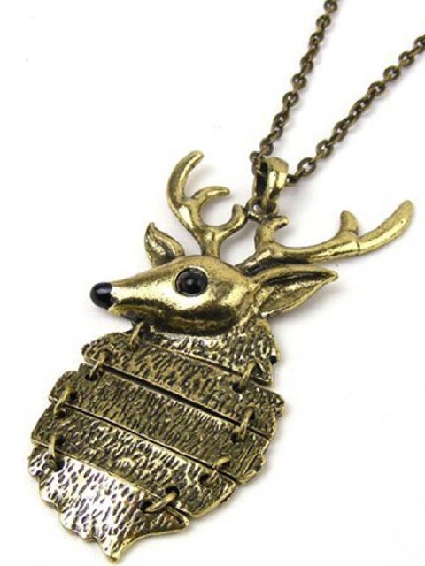 Nova Moda Retro Antigo Veados Cadeia Pingente de Colar de Jóias Acessórios