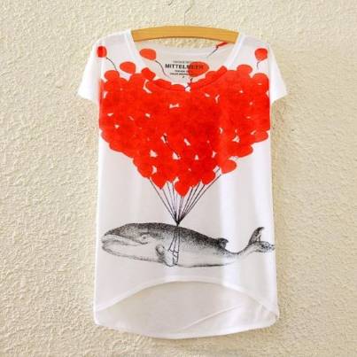 Ny mode kvinders kortærmet grafisk trykt t-shirt