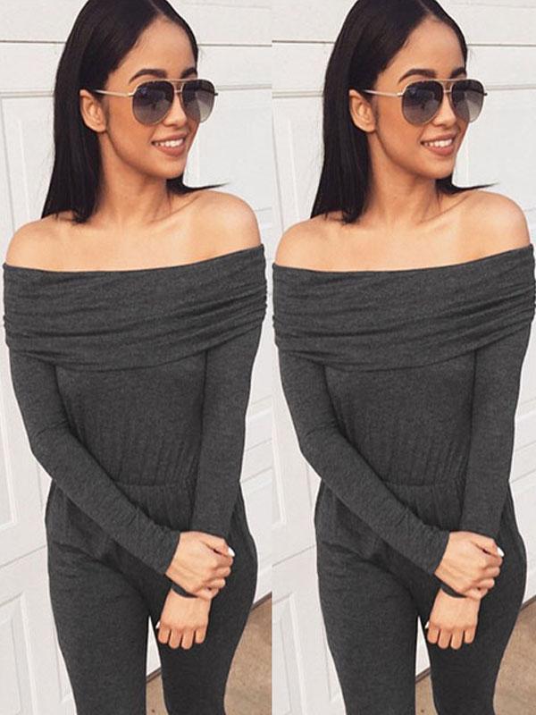 Frauen-reizvolle trägerlose Overall-Schulter-Spielanzug-Damen-Partei-Nachtklub-dünne beiläufige Klagen