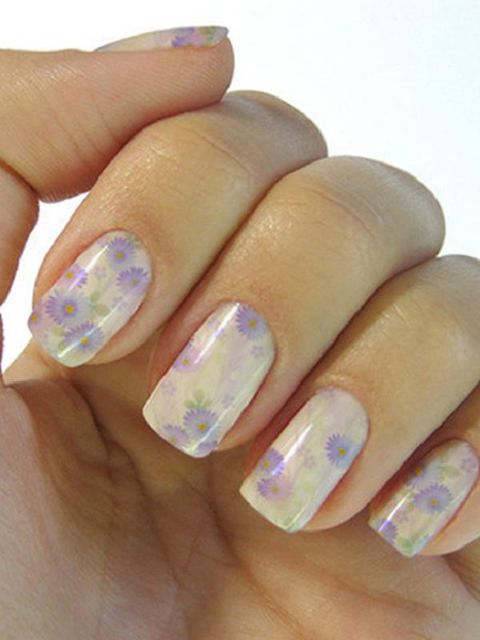 Kvenna DIY Elegant Blóma Naglalist Límmiðar Naglar Umbúðir Nagla Verkfæri Manicure