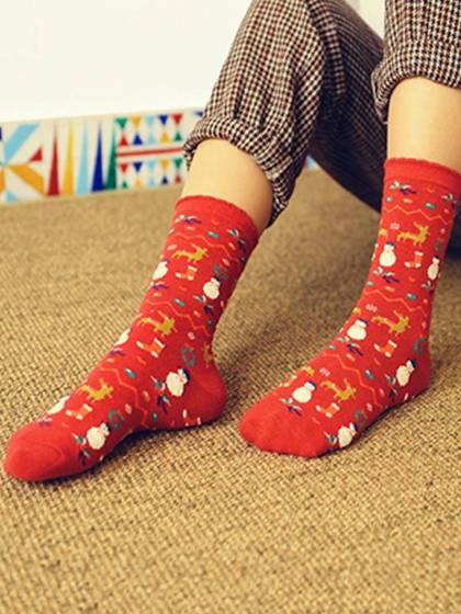 Schlussverkauf! Frauen Socken Short Weihnachtsgeschenk Deer Schneemann Weihnachtsmann Muster Socke Mode Winter Wolle Nette Socken Warme Socken