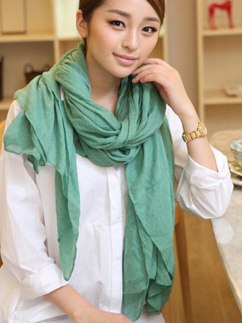 Otoño Invierno Suave de Las Mujeres de Algodón de Color Sólido Larga Cálida Bufandas Voile Chal Toalla de Playa de Protección Solar de Tela