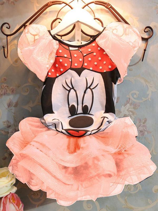 Bébé Filles D&#39;été Mignon Vente Chaude Enfants Vêtements Ensemble Costumes De Bande Dessinée Minnie Mouse Enfants À Manches Courtes T-shirt Princesse Jupe Costume