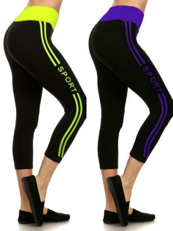 KVINDER Høj talje Yoga Sport Spandex bomuld Gym Fitness Sports Leggings
