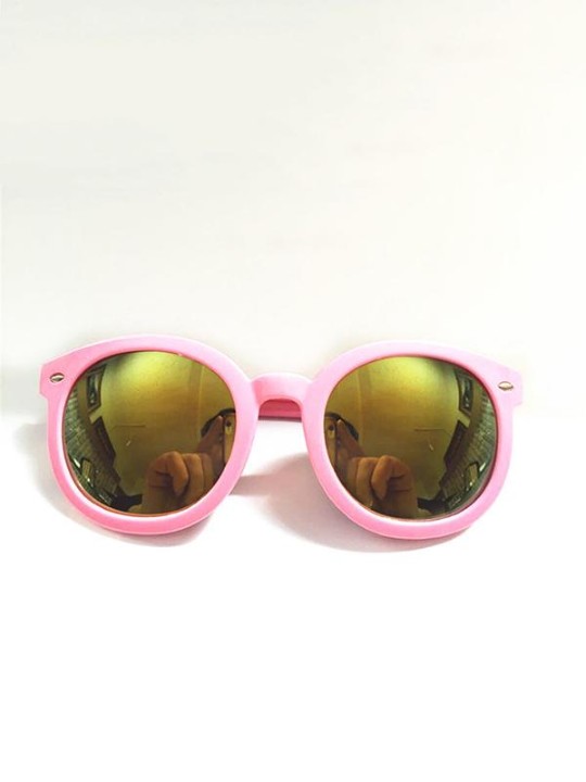 Mode Nette Kinder Kinder Retro Mirron Objektiv Sonnenbrille Kunststoffrahmen Brillen