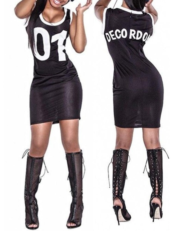 Sexig kvinnors ärmlös avslappnad fest Dreses höftpaket smala klänningar