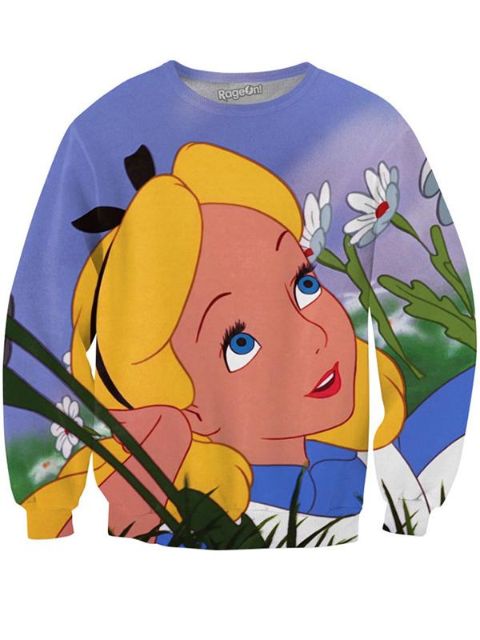 Personnalisé Plus La Taille Bande Dessinée Hiver Automne Mode Tops À Manches Longues Sweat-shirts Crewneck Outwear