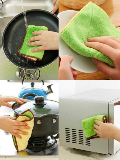 Microfibra Absorvente Pano De Lavar Toalha Prato Tigela Toalha De Cozinha Cozinha Pano De Linho Superfina Pano (entrega Aleatória)