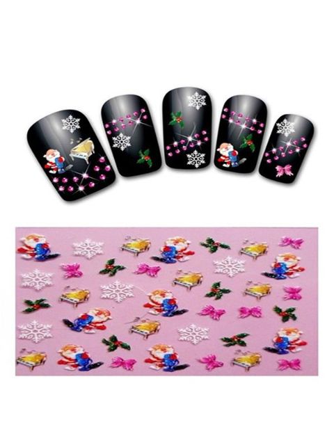 Nye neglekunstklistermærker, jule-julemand/snefnug/sommerfugle 3D-negleklistermærke, fransk manicure gør-det-selv-værktøj