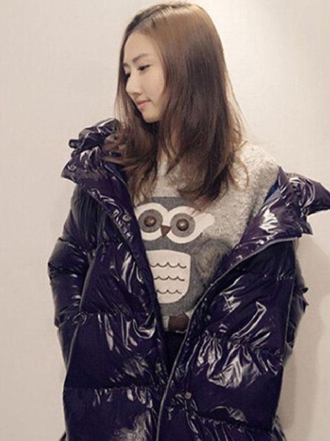 Suéter de punto de otoño suéter de impresión femenina búho camisa de manga larga suelta suéter de punto flojo