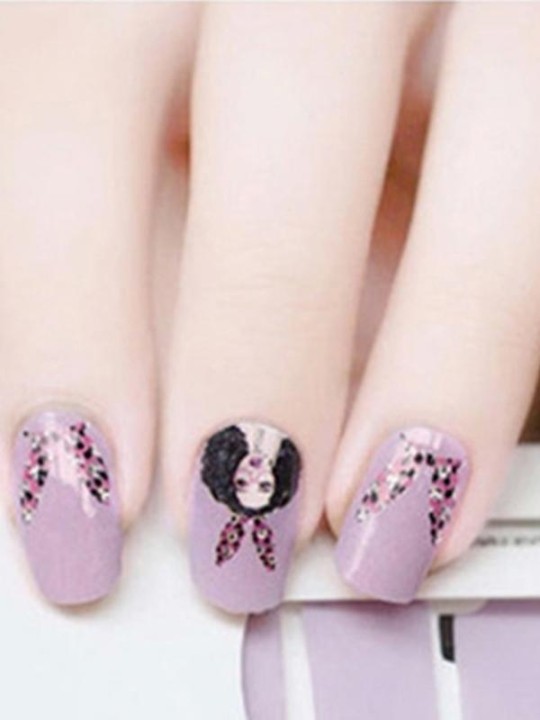 Women's Bunny Girl Pattern DIY Sticker Nail Art Decals Nails Wraps Nail Tools Manicure