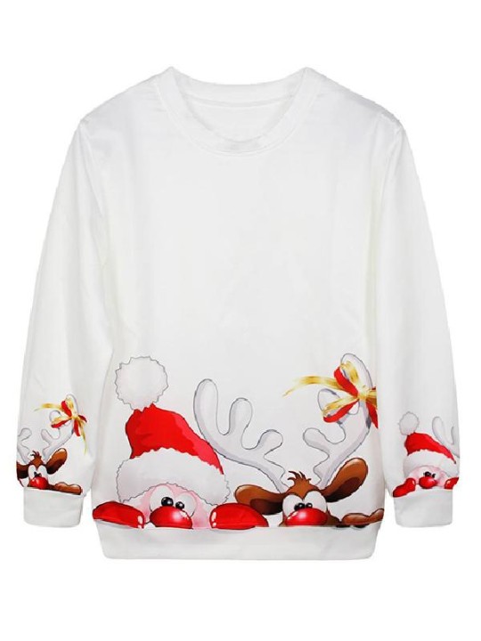 Temporada navideña Navidad Santa XMAS Santas jersey estampado jersey invierno Moda