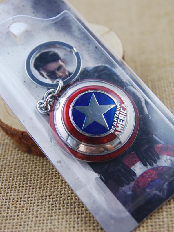 New Fashion Cool The Avengers Captain America Star Shield Personality Key Chain Key Rings