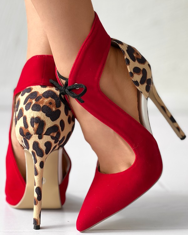 Leopard and hot sale red heels