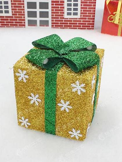Foldable Snow Printed Christmas Gift Box Three-dimensional Hexagonal Gift Packs(30cm)