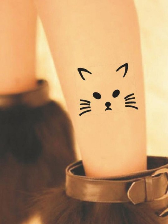 Sexy Slim flocado tatuaje con estilo Cute Cat Print Mesh Sheer medias pantimedias