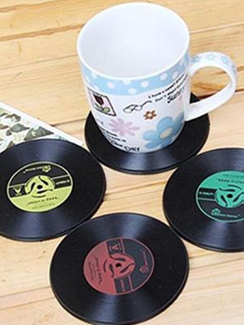 Nouveauté maison Table tasse tapis décor créatif café boisson napperon filature rétro vinyle CD disque boissons sous-verres